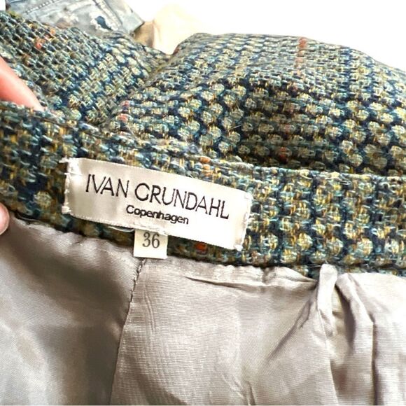 Ivan Grundahl Max Copenhagen Plaid Wool Wide Leg Pant - Picture 3 of 5